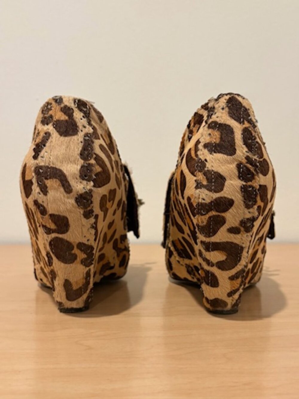 Irregular Choice Leopard Horse Hair Wedges - Picture 7 of 13